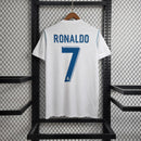 Camisa Pronta Entrega Real Madrid Home 2017/18 - Adidas Retrô Masculina - Branca/Azul