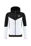 Kit Conjunto Nike Tech Fleece - Jaqueta e Calça- Branca/Preta