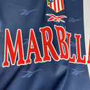 Camisa Atlético de Madrid Away 1998/99 - Reebok Retrô Masculina - Azul/Vermelha