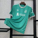 Camisa Pronta Entrega Liverpool Third 2025/26 - Adidas Torcedor Masculina - Verde/Branca
