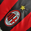Camisa Manga Longa Milan  Home 2006/07 - Adidas  Retrô Masculina - Vermelha/Preta