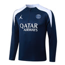 Conjunto Half Ziper PSG 2025/26 - Jordan Jaqueta + Calça - Azul/Branca