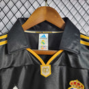 Camisa Pronta Entrega Real Madrid Away 1999/01 - Adidas Retrô Masculina - Preta/Laranja