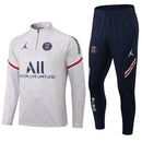 Conjunto Half Ziper PSG 2022/23 - Jordan Jaqueta + Calça - Branca/Azul