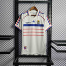 Camisa Seleção França Away 1998/99 - Adidas Retrô Masculina - Branca/Azul