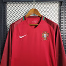 Camisa Seleção Portugal Manga Longa Home 2016/17 - Nike Retrô Masculina - Vermelha/Verde