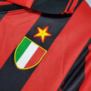 Camisa Milan Home 1996/97 - Lotto Retrô Masculina - Vermelha/Preta
