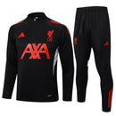 Conjunto de Treino Half Ziper Liverpool 2025/26 - Adidas Jaqueta + Calça - Preta/Vermelha
