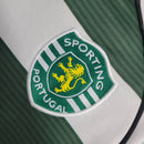 Camisa Manga Longa Sporting Home 2001/02 - Rebook Retrô Masculina - Branca/Verde