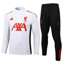 Conjunto de Treino Half Ziper Liverpool 2025/26 - Adidas Jaqueta + Calça - Branca/Preta