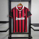 Camisa Pronta Entrega AC Milan Home 2009/10 - Adidas Retrô Masculina - Vermelha/Preta