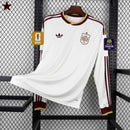 Camisa Manga Longa Seleção Espanha Away 2026/27 - Adidas Torcedor Masculina - Bege/Bordo