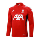 Conjunto de Treino Half Ziper Liverpool 2025/26 - Adidas Jaqueta + Calça - Vermelha/Preta