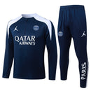 Conjunto Half Ziper PSG 2025/26 - Jordan Jaqueta + Calça - Azul/Branca