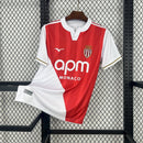 Camisa Mônaco Home 2025/26 - Mizuno Torcedor Masculina - Branca/Vermelha