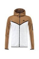 Kit Conjunto Nike Tech Fleece - Jaqueta e Calça- Caramelo/Branca