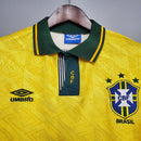 Camisa Pronta Entrega Seleção Brasil Home 1991/93 - Umbro Retrô Masculina - Amarela/Verde