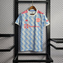 Camisa Manchester United Away 2021/22 - Adidas Retrô Masculina - Azul/Branca