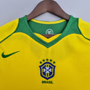 Camisa Pronta Entrega Seleção Brasil Home 2004/06 - Nike Retrô Masculina - Amarela/Verde