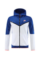 Kit Conjunto Nike Tech Fleece - Jaqueta e Calça- Azul/Branca