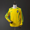 Camisa Brasil Titular 2002 - Versão Retrô - Manga Longa