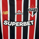 Camisa Pronta Entrega São Paulo Away 2025/26 - New Balace Torcedor Masculina - Vermelha/Preta
