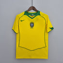 Camisa Pronta Entrega Seleção Brasil Home 2004/06 - Nike Retrô Masculina - Amarela/Verde