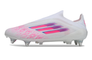 Chuteira Campo Adidas F50 - Trava Mista - Branca/Rosa