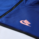 Kit Conjunto Nike Tech Fleece - Jaqueta e Calça- Azul/Branca