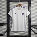 Camisa Flamengo Goleira 2023/24 - Adidas Torcedor Feminina - Branca/Lilás