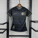 Camisa Flamengo Edição Especial Zico 2025/26 - Adidas Torcedor Feminina - Preta/Dourada