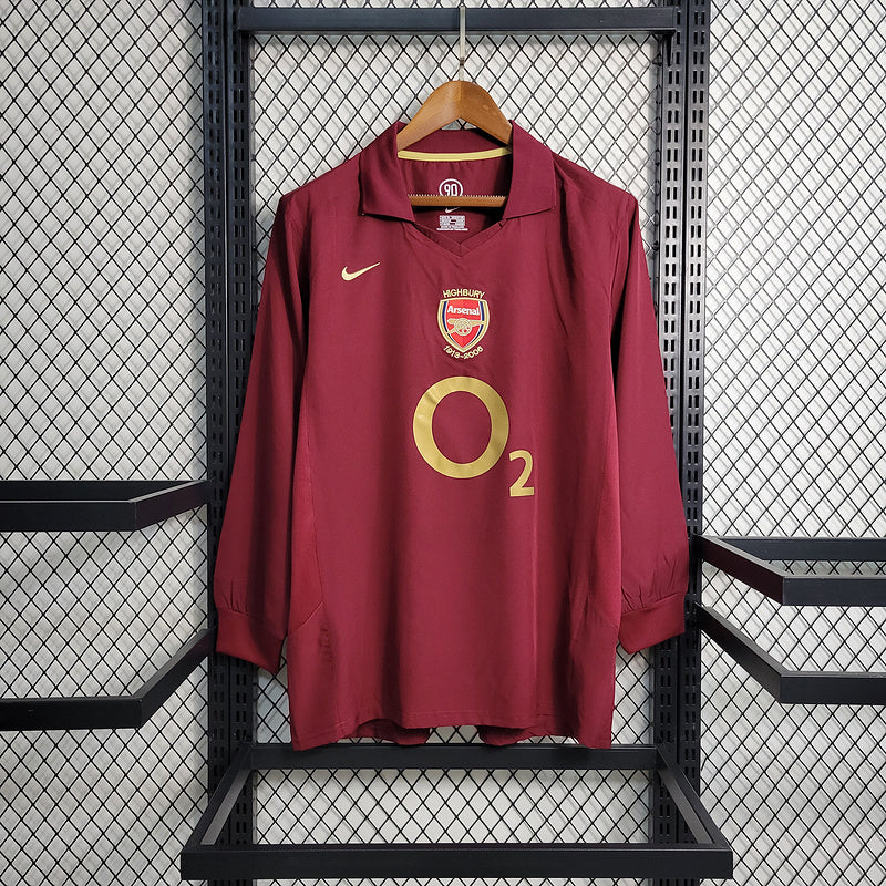 Camisa Arsenal Titular 05/06 - Versão Retro - Manga Longa