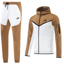 Kit Conjunto Nike Tech Fleece - Jaqueta e Calça- Caramelo/Branca