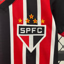 Kit Infantil São Paulo Away 2024/25 - New Balace Torcedor - Vermelha/Preta