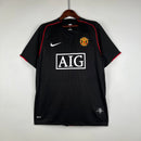 Camisa Pronta Entrega Manchester United Away 2007/08 - Nike Retrô Masculina - Preta/Branca