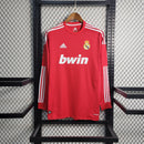 Camisa Manga Longa Real Madrid Third 2011/12 - Adidas Retrô Masculina - Vermelha/Branca