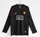 Camisa Manchester United Manga Longa Away 2007/08 - Nike Retrô Masculina - Preta/Branca