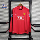 Camisa Manchester United Manga Longa Home 2007/08 - Nike Retrô Masculina - Vermelha/Branca