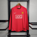 Camisa Manchester United Manga Longa Home 2007/08 - Nike Retrô Masculina - Vermelha/Branca