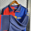 Camisa Barcelona Manga Longa Edição 100 Anos - Nike Retrô Masculina - Vermelha/Azul