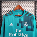 Camisa Manga Longa Real Madri Away 2017/18 - Adidas Retrô Masculina - Azul/Branca