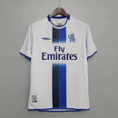 Camisa Chelsea Away 2003/04 - Umbro Retrô Masculina - Branca/Azul