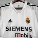Camisa Pronta Entrega Real Madrid Home 2004/05 - Adidas Retrô Masculina - Branca/Preta
