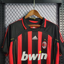 Camisa Pronta Entrega AC Milan Home 2006/07 - Adidas Retrô Masculina - Preta/Vermelha