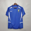 Camisa Pronta Entrega Seleção Brasil Away 2002/03 - Nike Retrô Masculina - Azul/Branca
