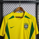 Camisa Pronta Entrega Seleção Brasil Home 2002 - Nike Retrô Masculina - Amarela/Verde