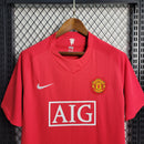 Camisa Pronta Entrega Manchester United Home 2007/08 - Nike Retrô Masculina - Vermelha/Branca
