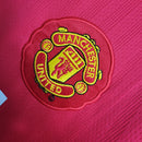 Camisa Manga Longa Pronta Entrega Manchester United Home 2007/08 - Nike Retrô Masculina - Vermelha/Branca