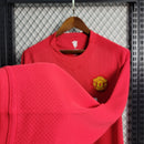 Camisa Manga Longa Pronta Entrega Manchester United Home 2007/08 - Nike Retrô Masculina - Vermelha/Branca