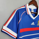Camisa Seleção França Home 1998/99  - Adidas Retrô Masculina - Azul/Branca